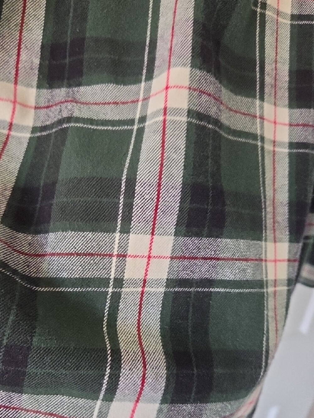 St. John's Bay Dark Green Plaid Flannel Button-Down Shirt - Picture 4 of 4